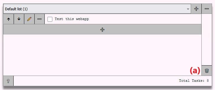 Screenshot of the webapp with labels linking the ordered list to specific UI elements